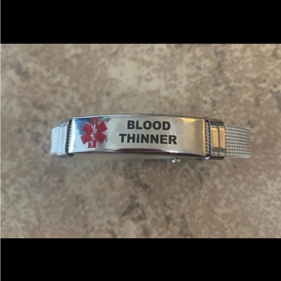 New! Stainless Steel Unisex Emergency Alert Blood Thinner Bracelet. - Picture 7 of 9